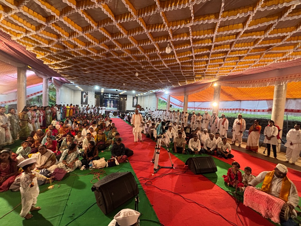 Night gathering during a sacred utsav